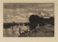 St G 122
<br/>
Landschap met koe aan het water
<br/>
<em>Weissenbruch, Jan Hendrik (1824-1903)</em>